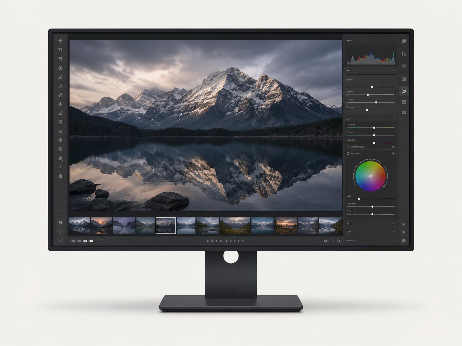 LIMN ImageLine photo editing interface shown on a professional display